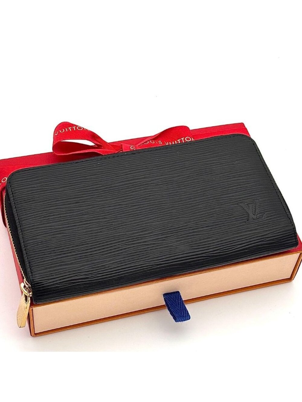 Louis Vuitton Wallet Epi Zippy Black Gold